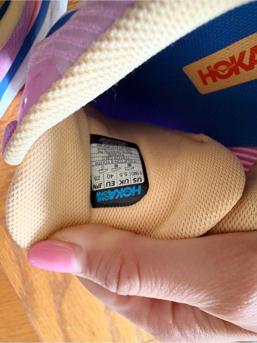 Hoka Pink and Blue Women's Athletic Running Shoes - Picture 4 of 5